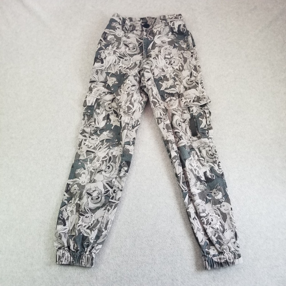 BlackMilk Pants Womens Eight Gray Pokemon Eevee Eeveelutions Cargo Joggers AOP